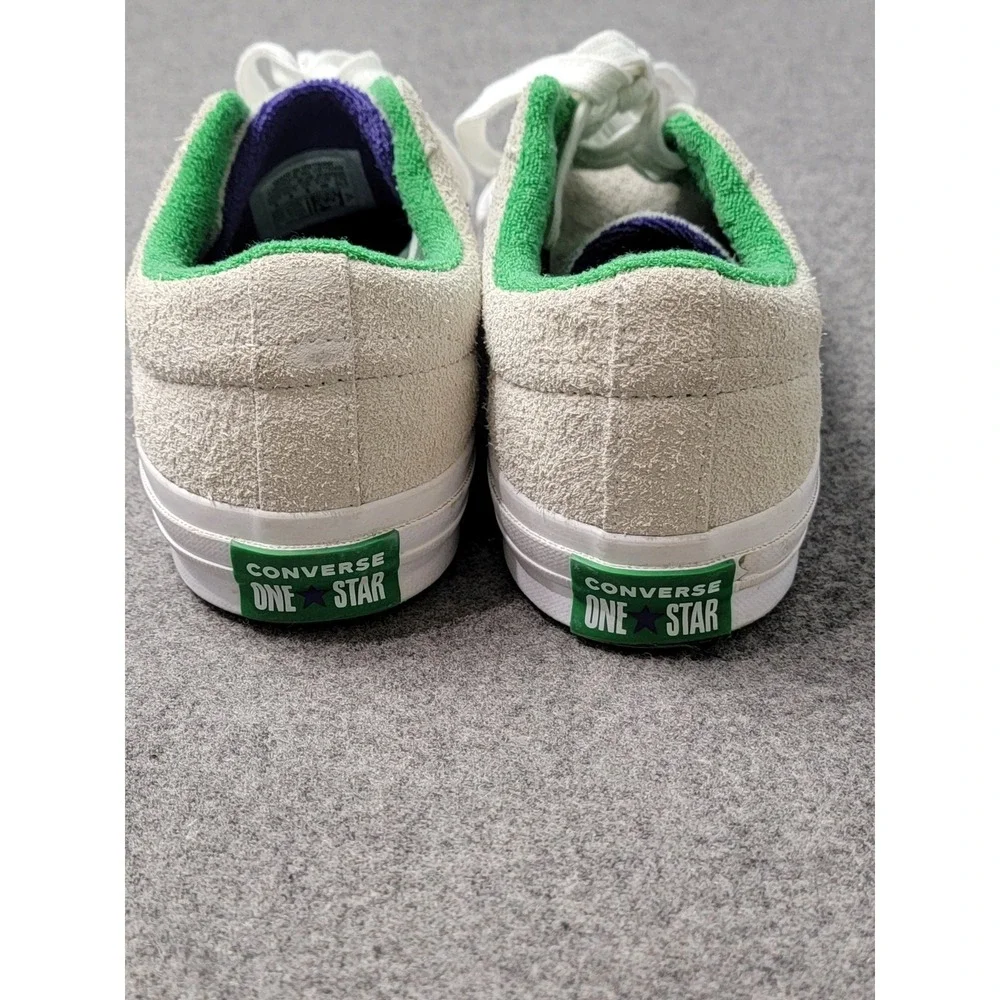 Converse One Star Low Suede Sneakers White Green Purple Men's 6 Women's‎ 8 - Picture 5 of 7